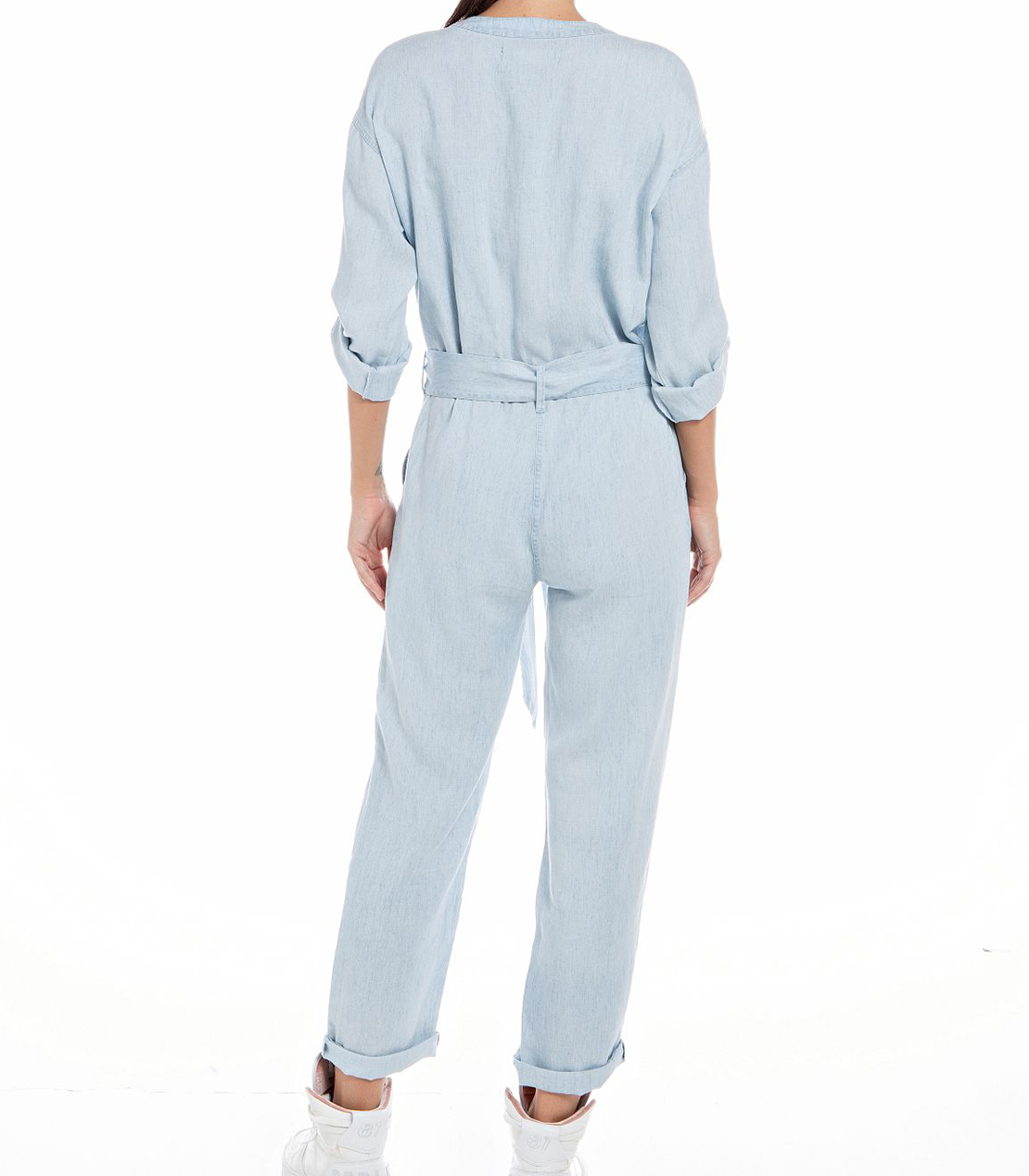 ベルト付きデニムロングオーバーオール 詳細画像 ライトブルー 2